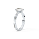 Emerald Cut 1.02 Carat Moissanite Ring – Criss Cross Pave Setting in Gold