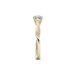 Asscher Cut 0.65 Carat Moissanite Ring – Criss Cross Pave Setting in Gold 10