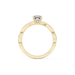 Asscher Cut 0.65 Carat Moissanite Ring – Criss Cross Pave Setting in Gold 12