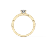 Asscher Cut 0.65 Carat Moissanite Ring – Criss Cross Pave Setting in Gold 12