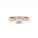 Asscher Cut 0.65 Carat Moissanite Ring – Criss Cross Pave Setting in Gold 13