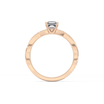 Asscher Cut 0.65 Carat Moissanite Ring – Criss Cross Pave Setting in Gold 18