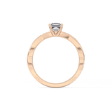 Asscher Cut 0.65 Carat Moissanite Ring – Criss Cross Pave Setting in Gold 18