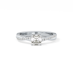 Asscher Cut 0.65 Carat Moissanite Ring – Criss Cross Pave Setting in Gold 1