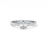 Asscher Cut 0.65 Carat Moissanite Ring – Criss Cross Pave Setting in Gold 1