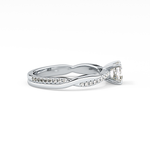 Asscher Cut 0.65 Carat Moissanite Ring – Criss Cross Pave Setting in Gold 3