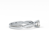 Asscher Cut 0.65 Carat Moissanite Ring – Criss Cross Pave Setting in Gold 3