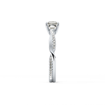 Asscher Cut 0.65 Carat Moissanite Ring – Criss Cross Pave Setting in Gold 6