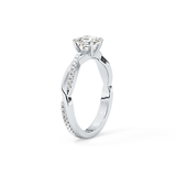 Asscher Cut 0.65 Carat Moissanite Ring – Criss Cross Pave Setting in Gold 5