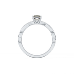 Asscher Cut 0.65 Carat Moissanite Ring – Criss Cross Pave Setting in Gold 4