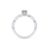 Asscher Cut 0.65 Carat Moissanite Ring – Criss Cross Pave Setting in Gold 4