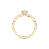 Pear Cut 0.81 Carat Moissanite Ring – Criss Cross Pave Setting in Gold