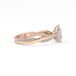 Pear Cut 0.81 Carat Moissanite Ring – Criss Cross Pave Setting in Gold