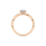 Pear Cut 0.81 Carat Moissanite Ring – Criss Cross Pave Setting in Gold