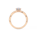 Pear Cut 0.81 Carat Moissanite Ring – Criss Cross Pave Setting in Gold