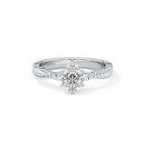 Pear Cut 0.81 Carat Moissanite Ring – Criss Cross Pave Setting in Gold