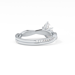 Pear Cut 0.81 Carat Moissanite Ring – Criss Cross Pave Setting in Gold