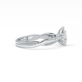 Pear Cut 0.81 Carat Moissanite Ring – Criss Cross Pave Setting in Gold