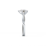 Pear Cut 0.81 Carat Moissanite Ring – Criss Cross Pave Setting in Gold