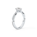 Pear Cut 0.81 Carat Moissanite Ring – Criss Cross Pave Setting in Gold