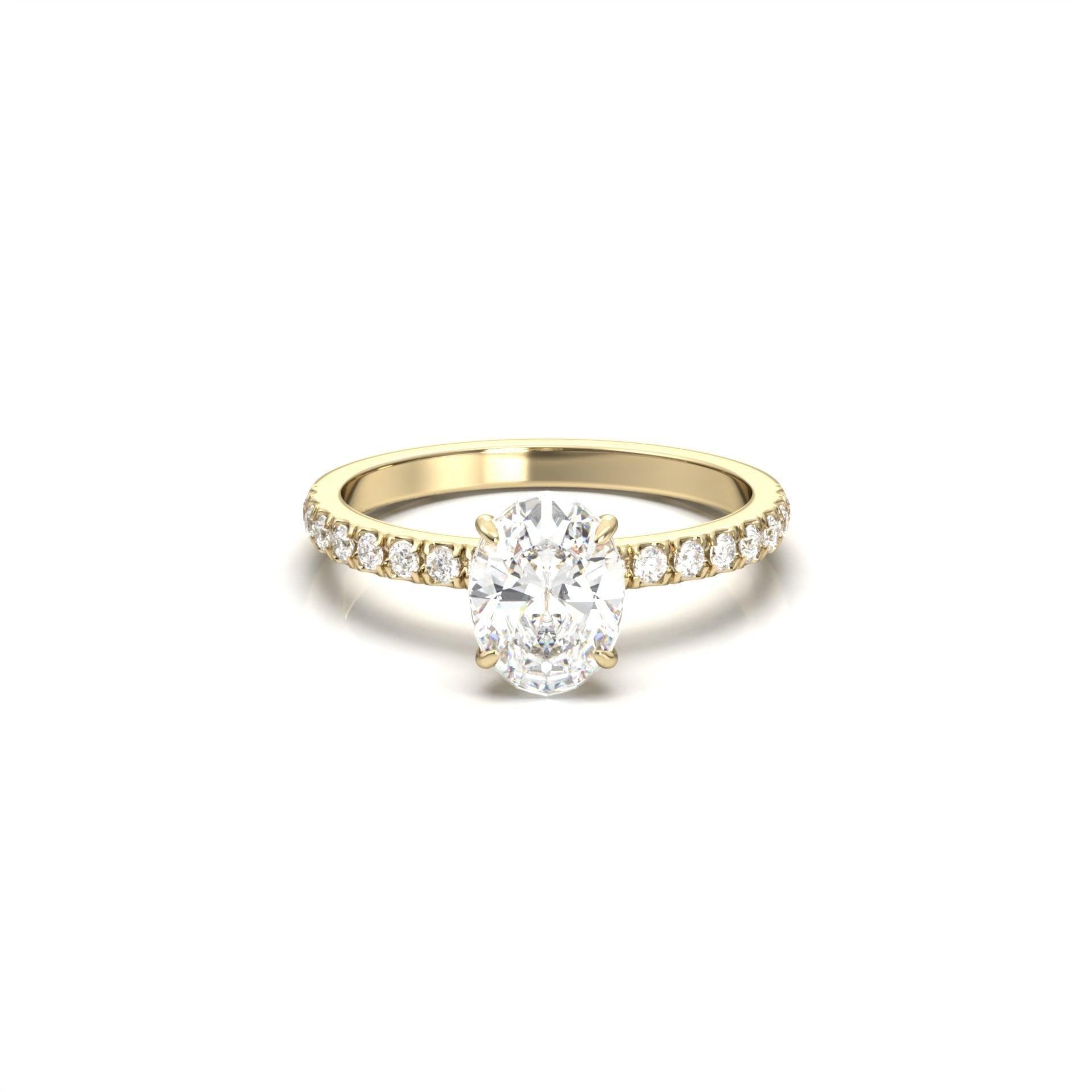 2 CT Round Halo & Pave Lab Grown Diamond Engagement Ring