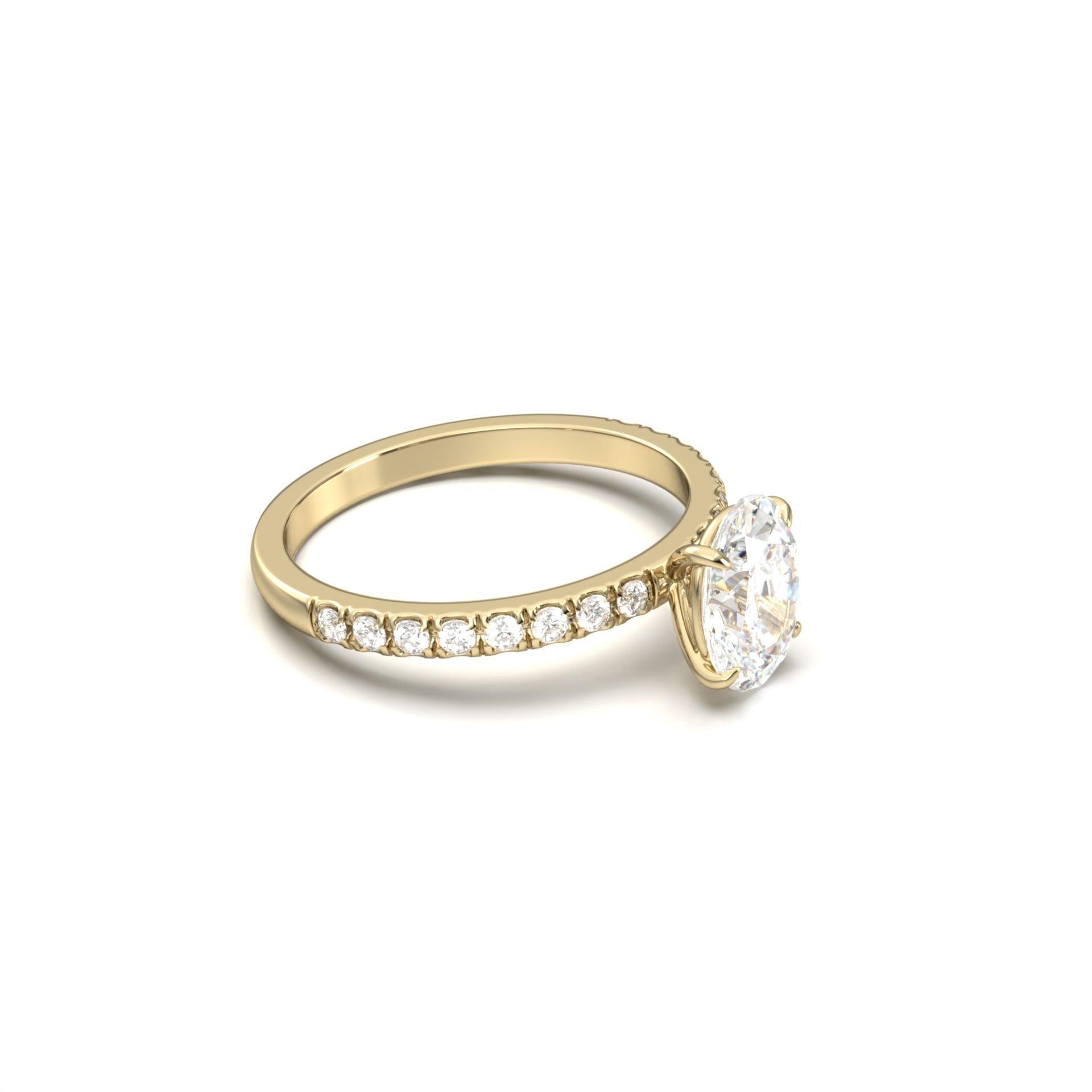 2 CT Round Halo & Pave Lab Grown Diamond Engagement Ring