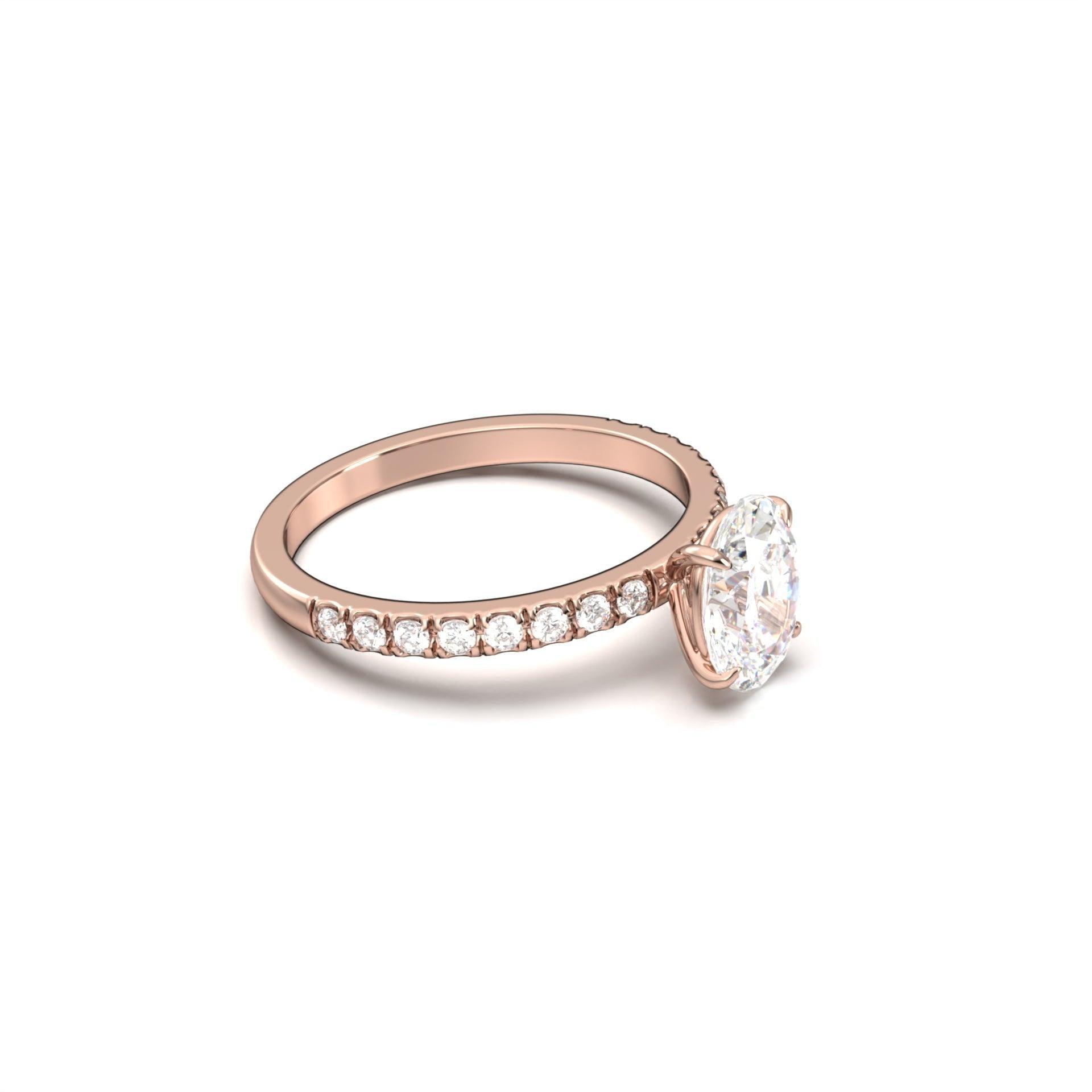 2 CT Round Halo & Pave Lab Grown Diamond Engagement Ring