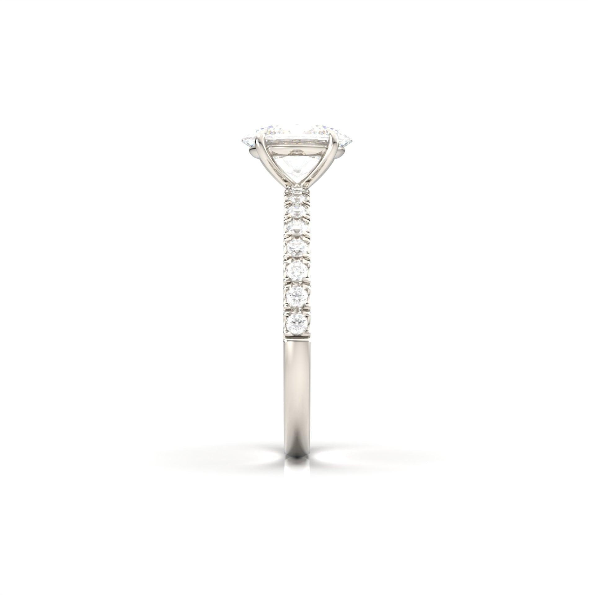 2 CT Round Halo & Pave Lab Grown Diamond Engagement Ring