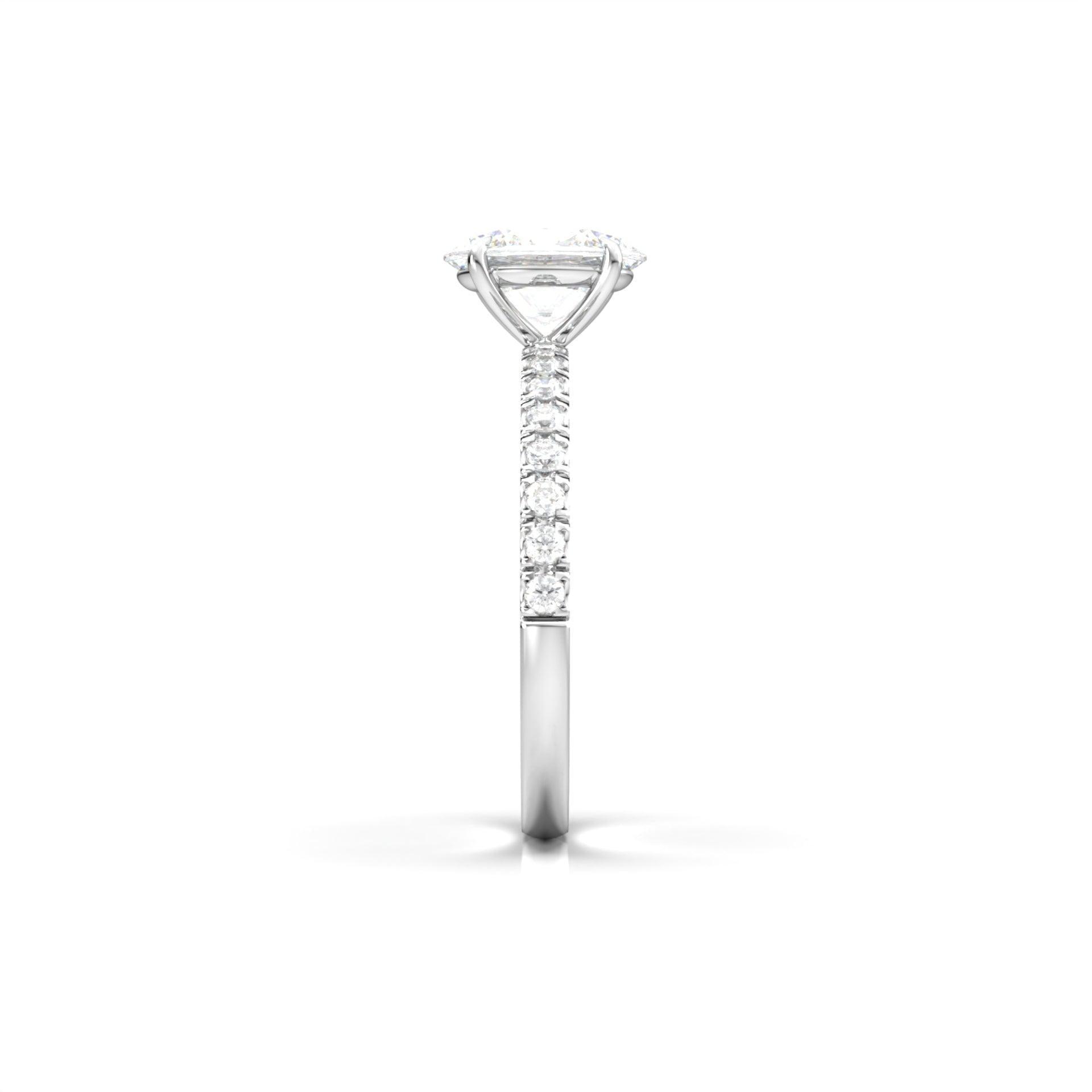 2 CT Round Halo & Pave Lab Grown Diamond Engagement Ring