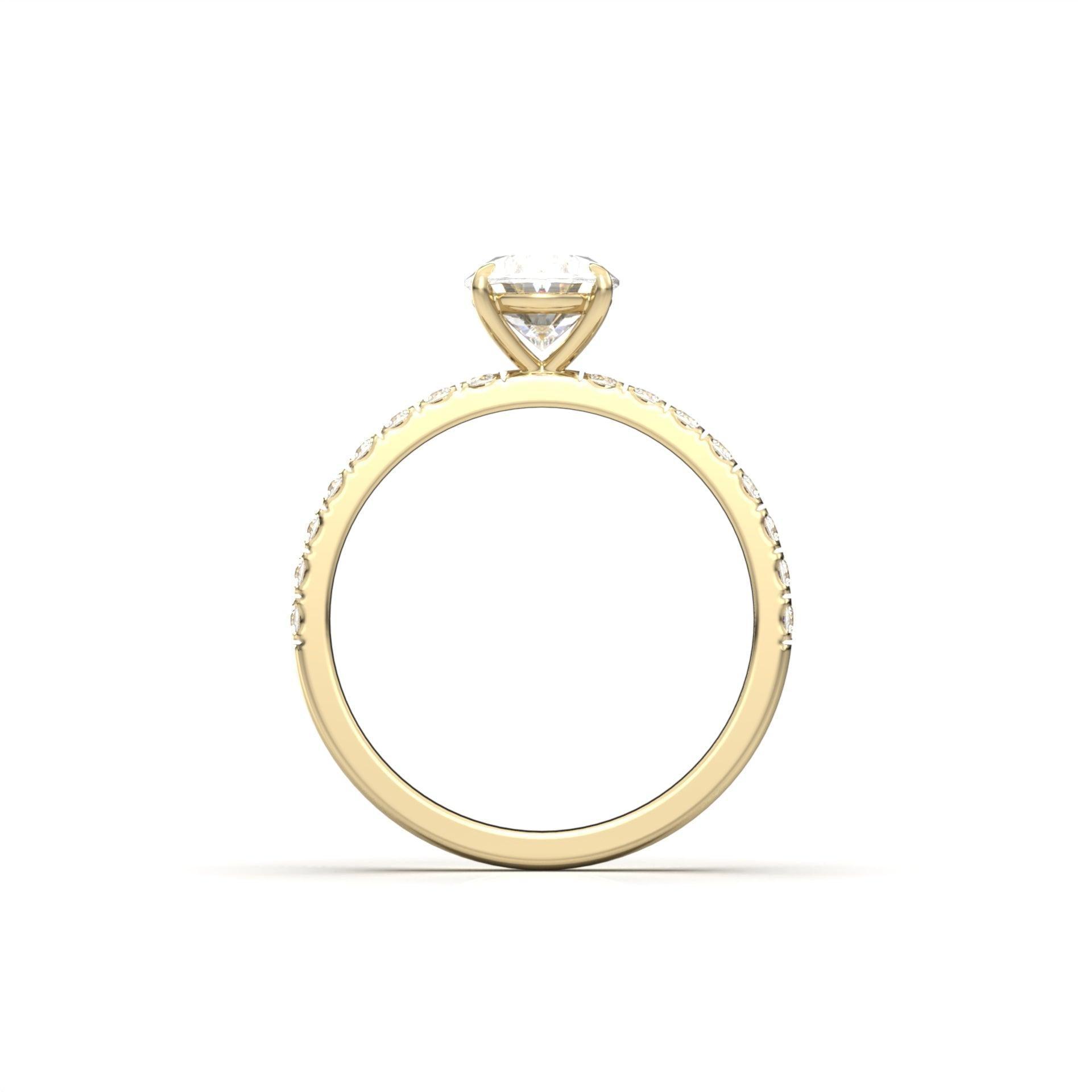 2 CT Round Halo & Pave Lab Grown Diamond Engagement Ring