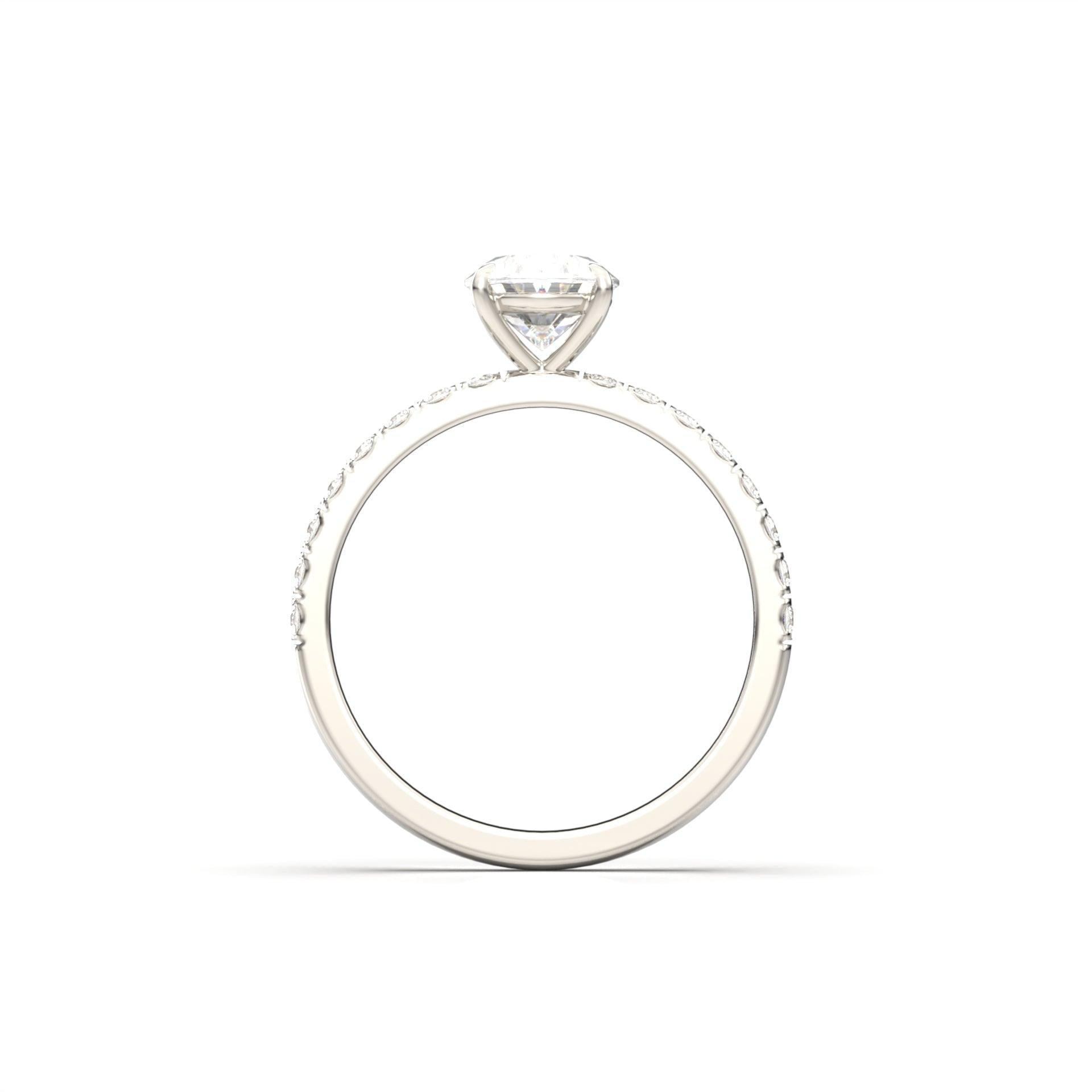 2 CT Round Halo & Pave Lab Grown Diamond Engagement Ring