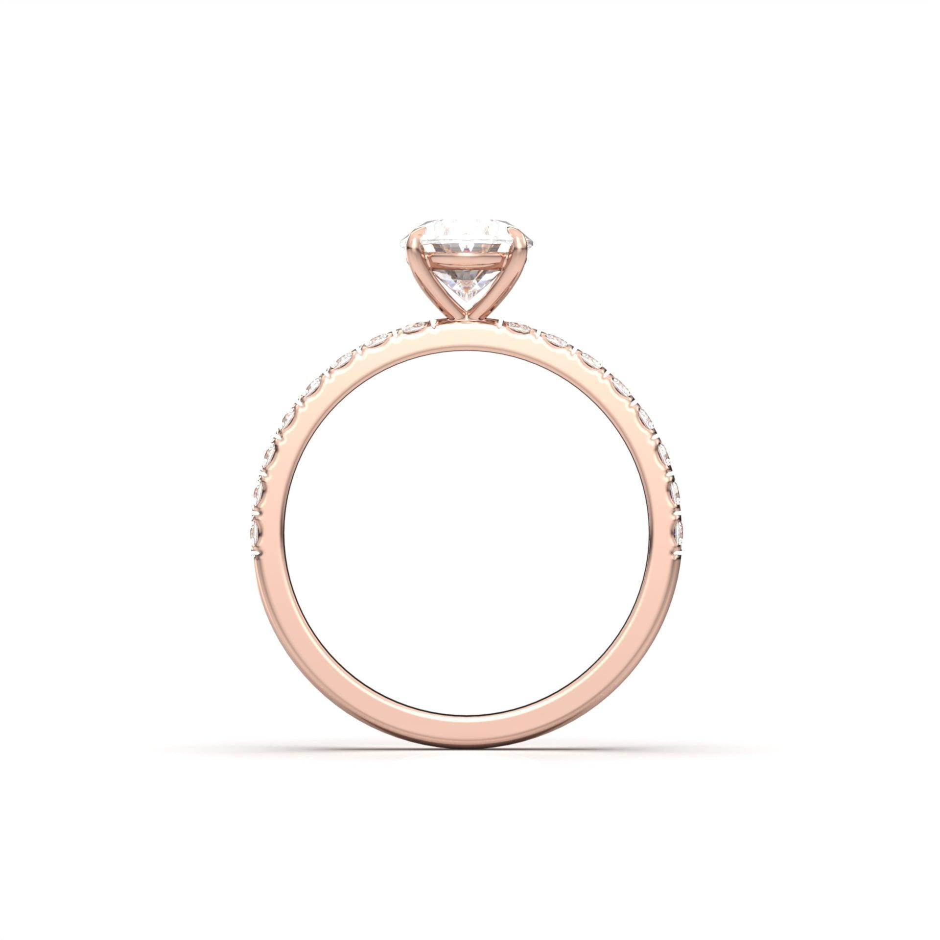 2 CT Round Halo & Pave Lab Grown Diamond Engagement Ring