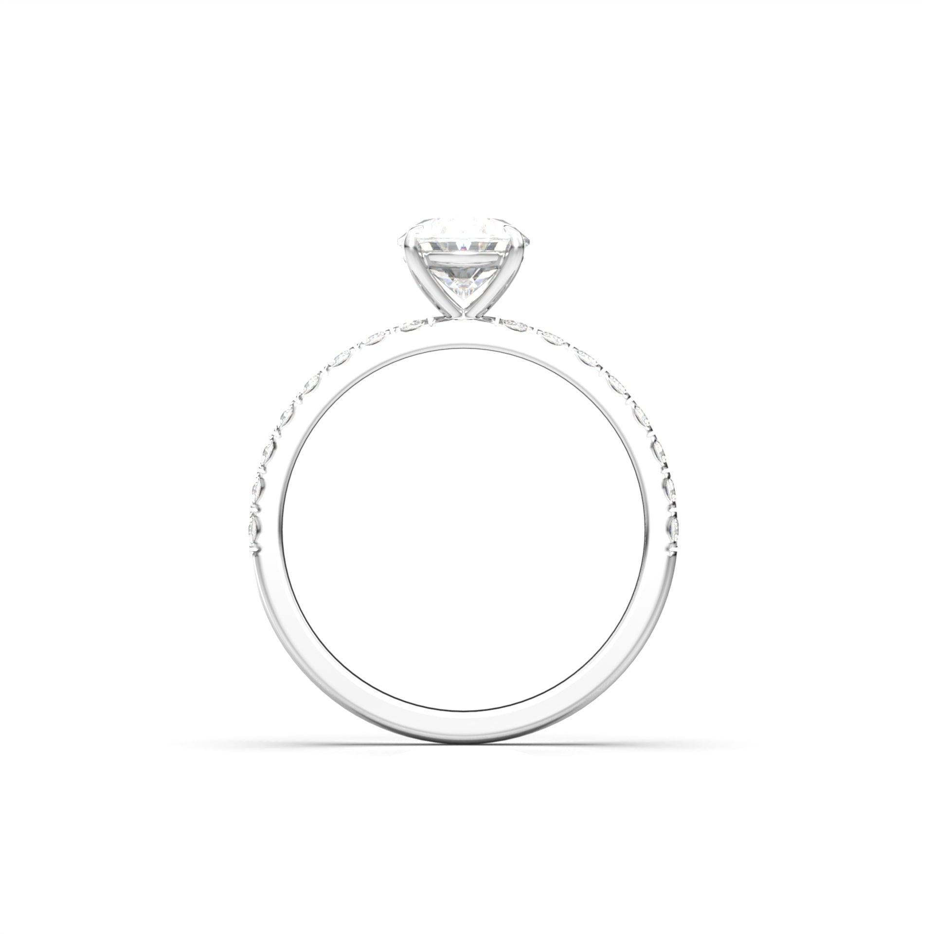 2 CT Round Halo & Pave Lab Grown Diamond Engagement Ring