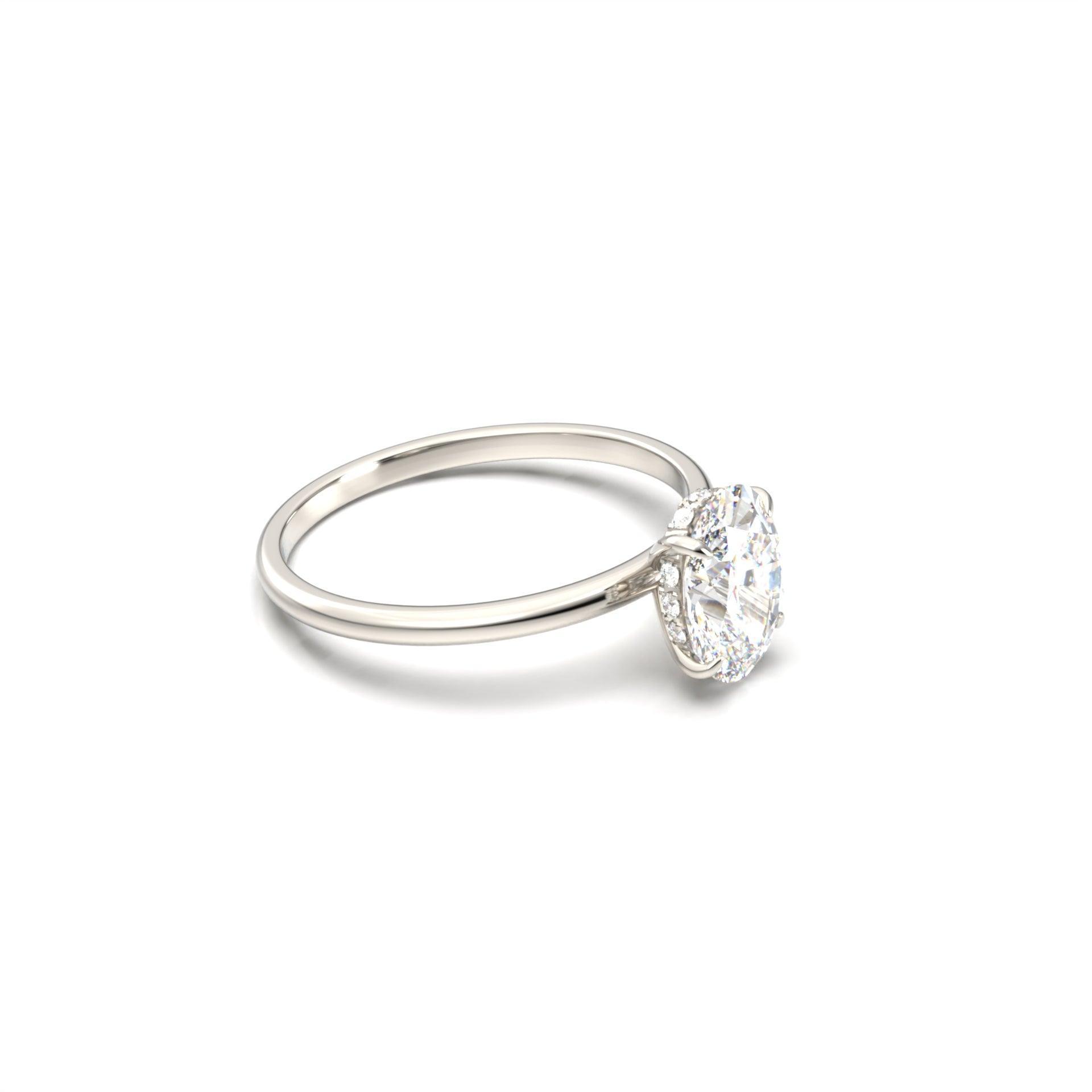 2 CT Round Halo & Pave Lab Grown Diamond Engagement Ring