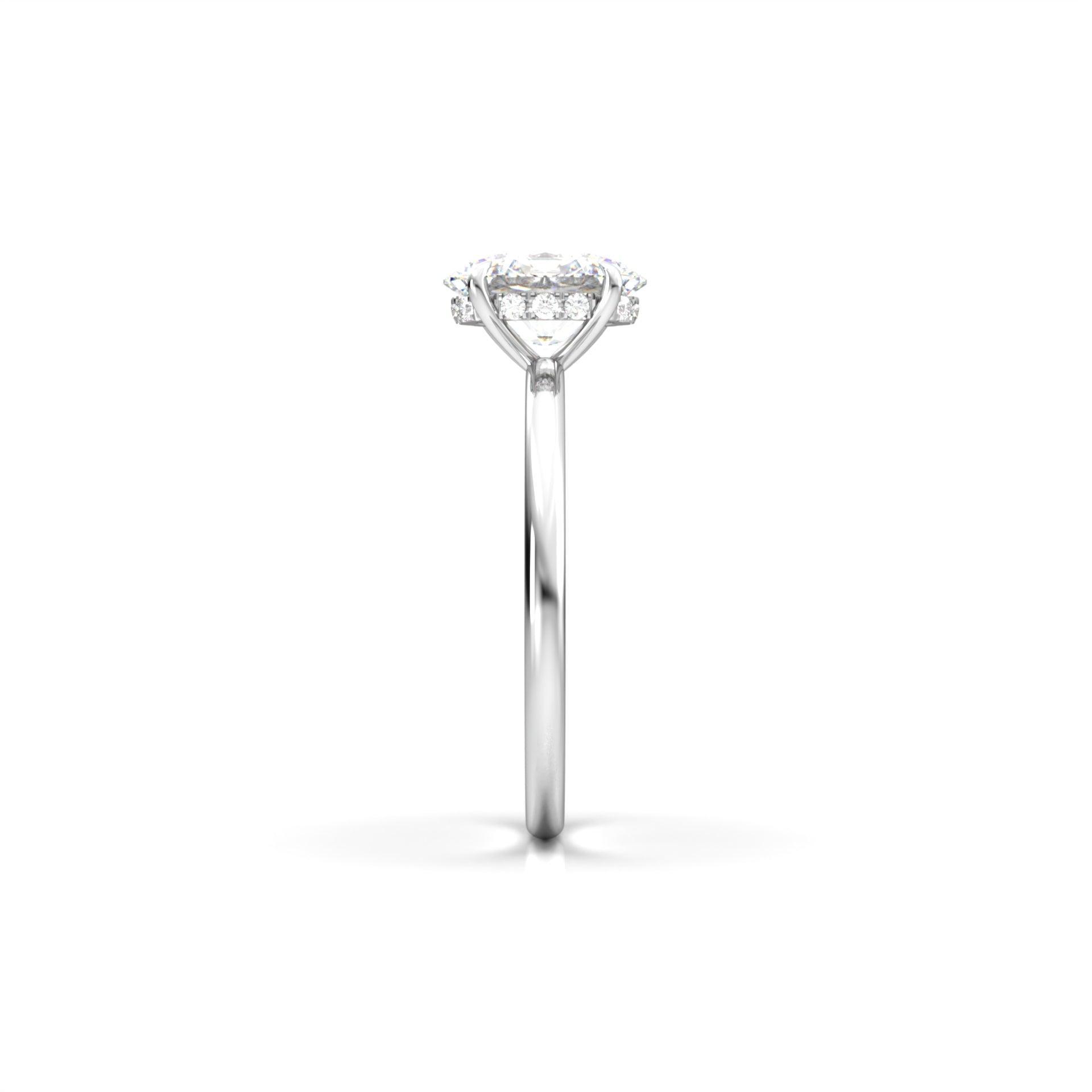2 CT Round Halo & Pave Lab Grown Diamond Engagement Ring