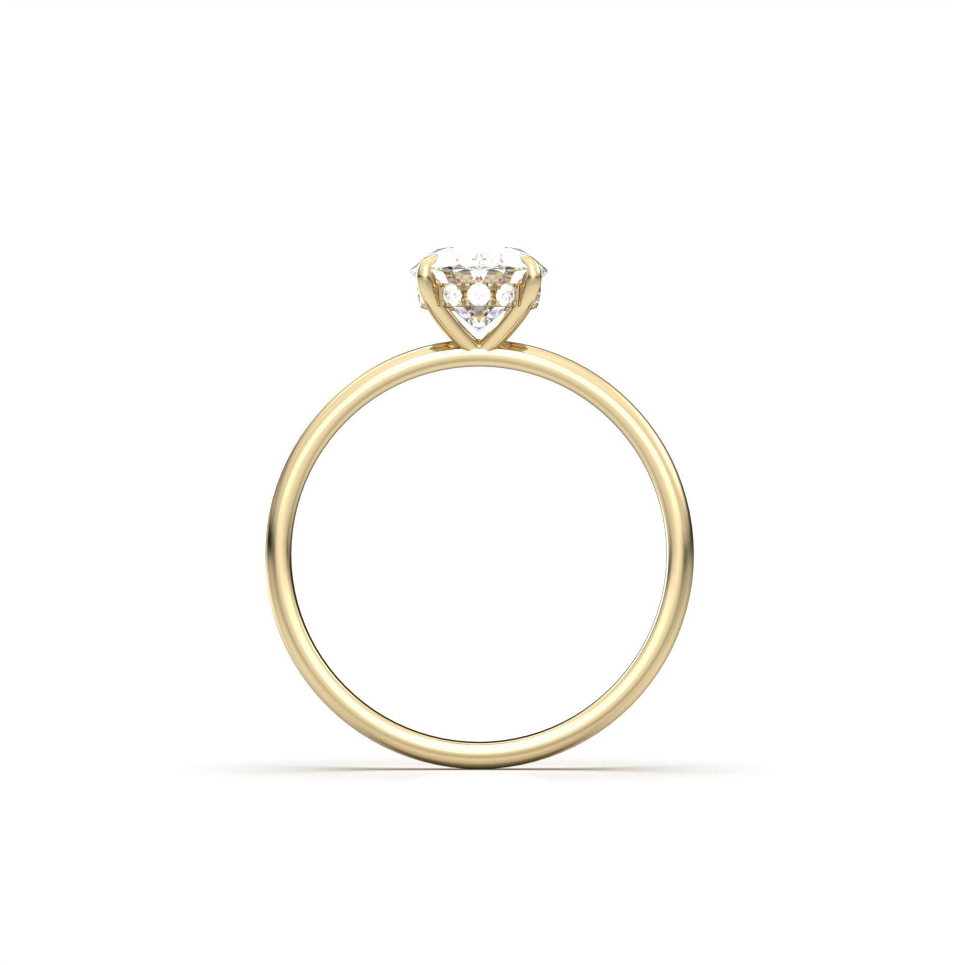 2 CT Round Halo & Pave Lab Grown Diamond Engagement Ring