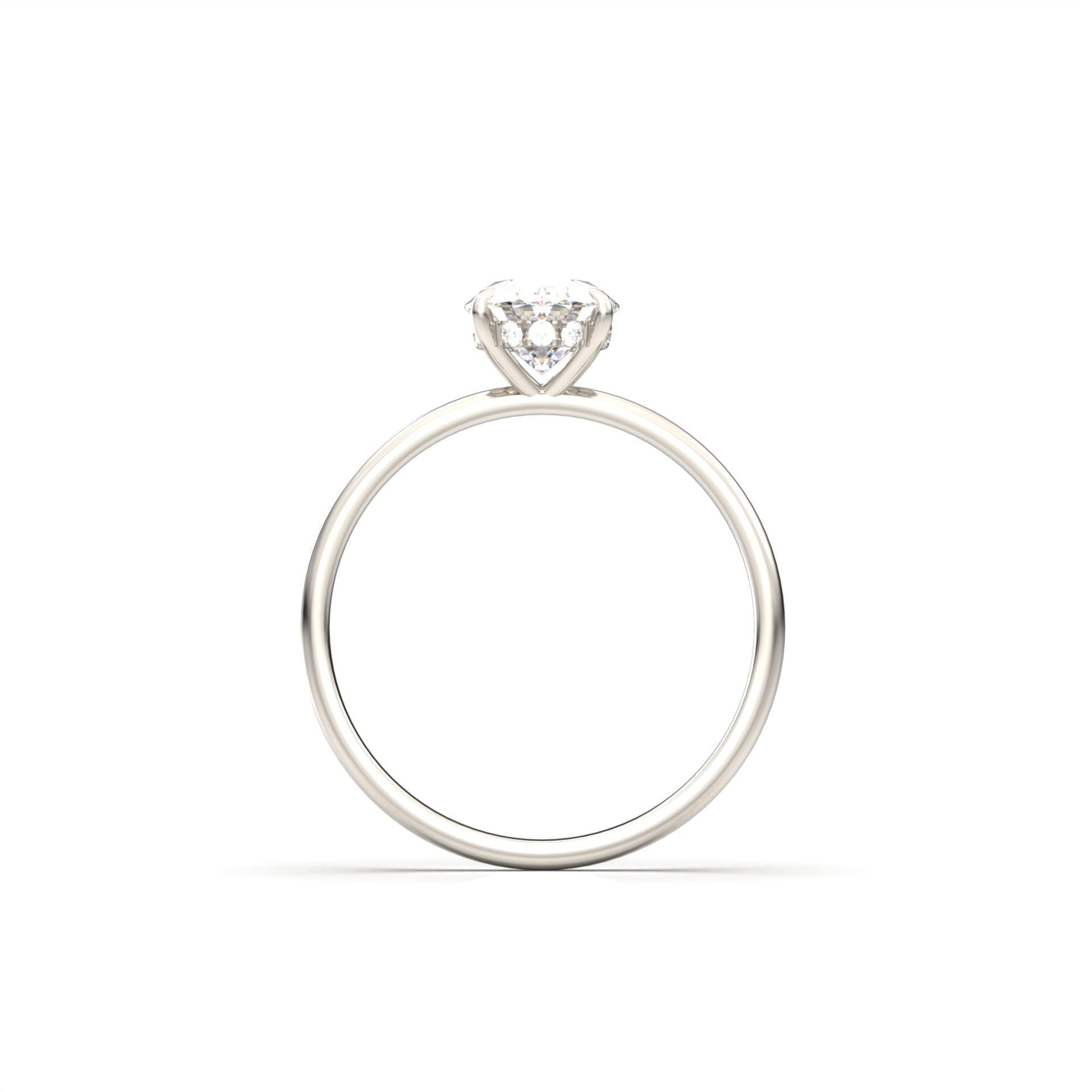 2 CT Round Halo & Pave Lab Grown Diamond Engagement Ring