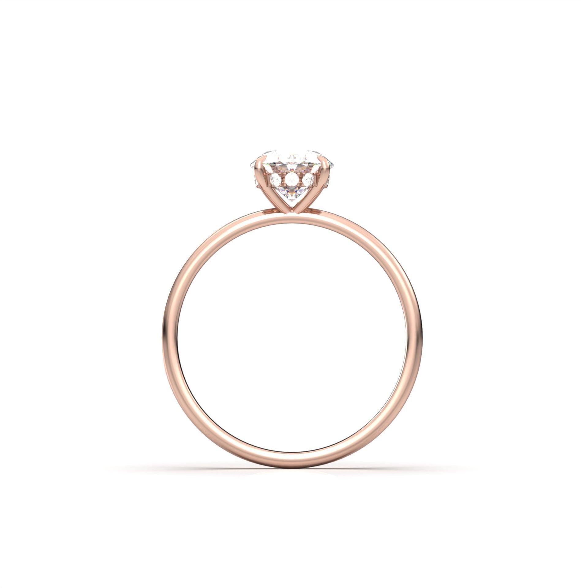 2 CT Round Halo & Pave Lab Grown Diamond Engagement Ring