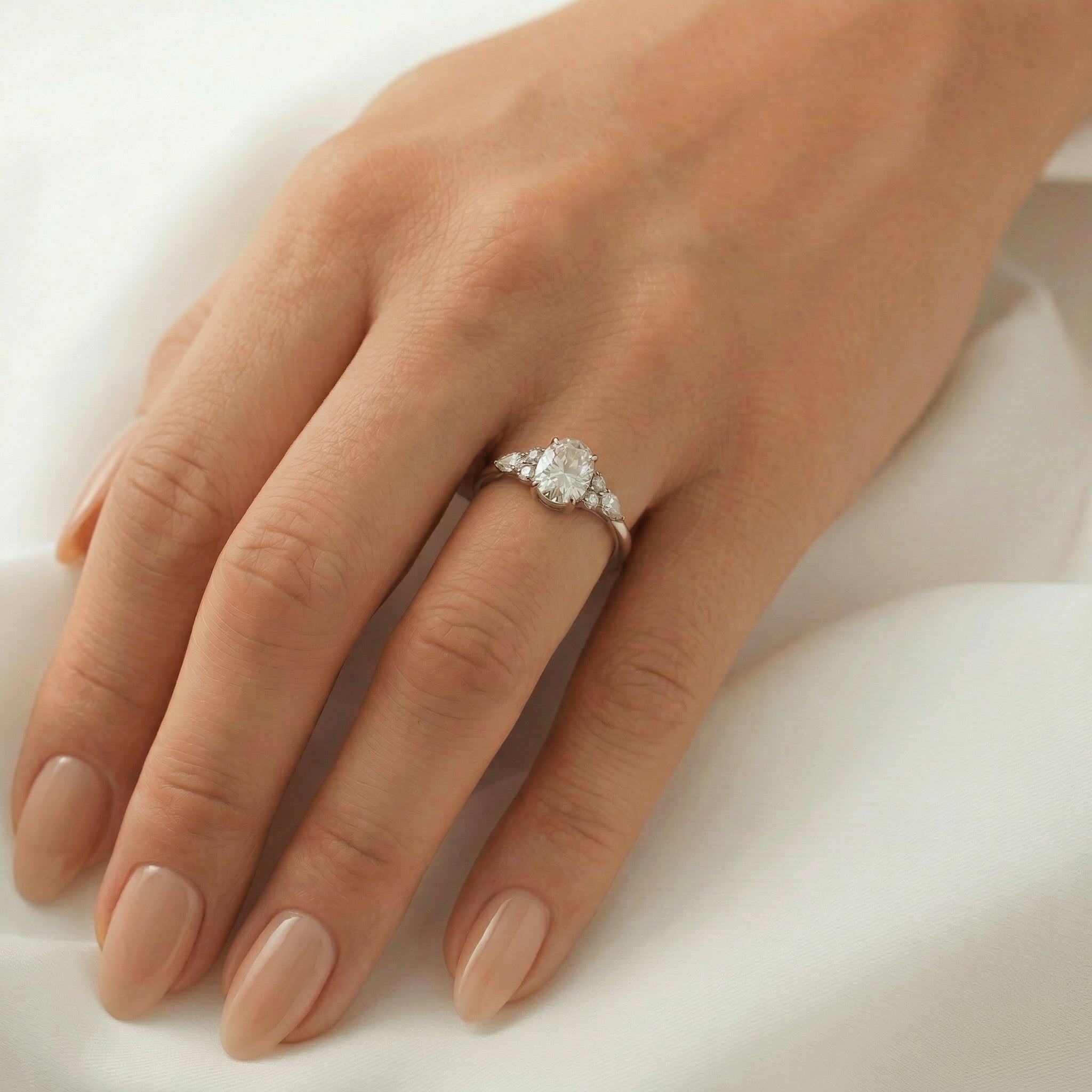 2 CT Round Halo & Pave Lab Grown Diamond Engagement Ring