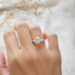 2 CT Round Halo & Pave Lab Grown Diamond Engagement Ring