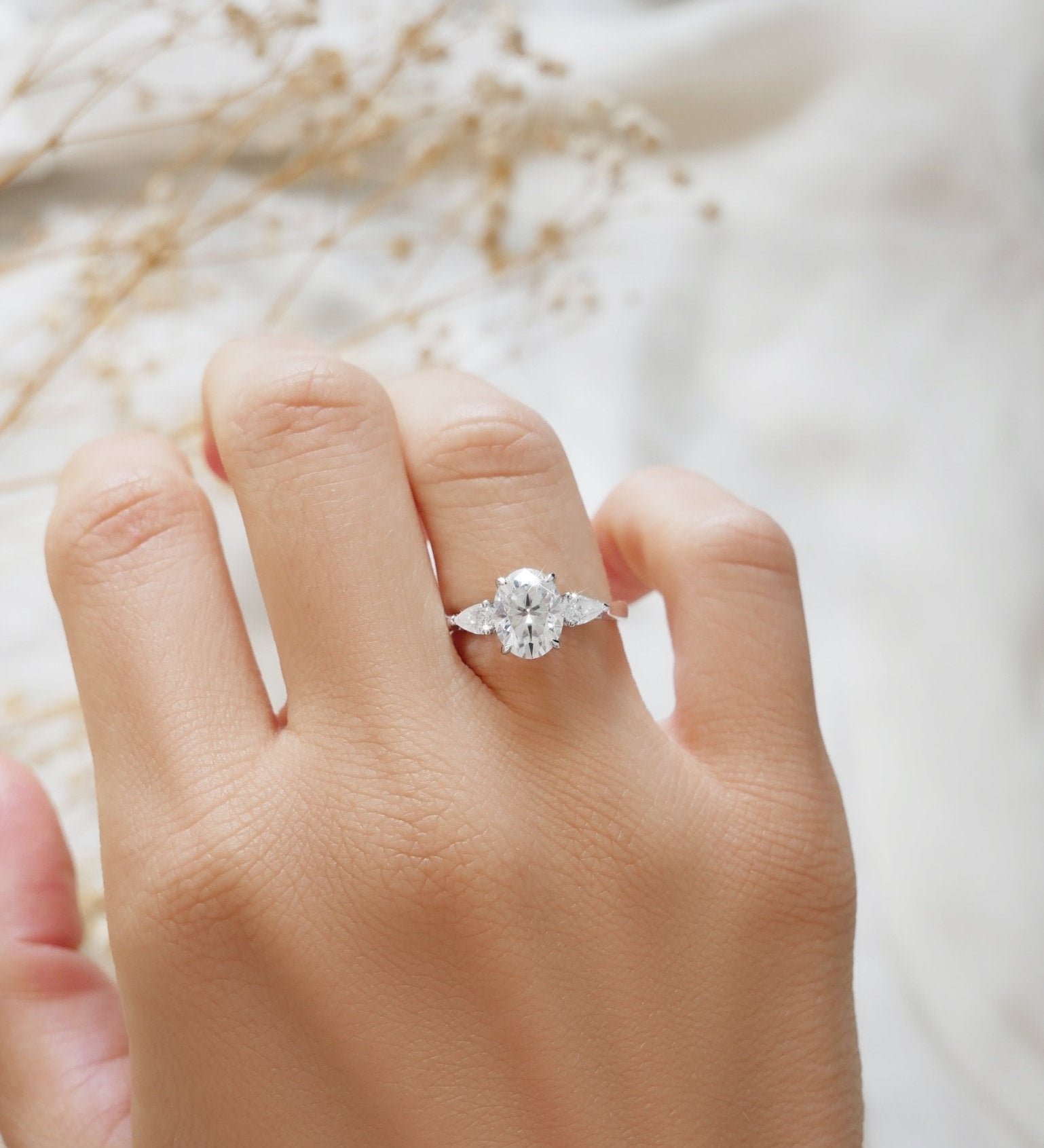 2 CT Round Halo & Pave Lab Grown Diamond Engagement Ring