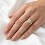 2 CT Round Halo & Pave Lab Grown Diamond Engagement Ring