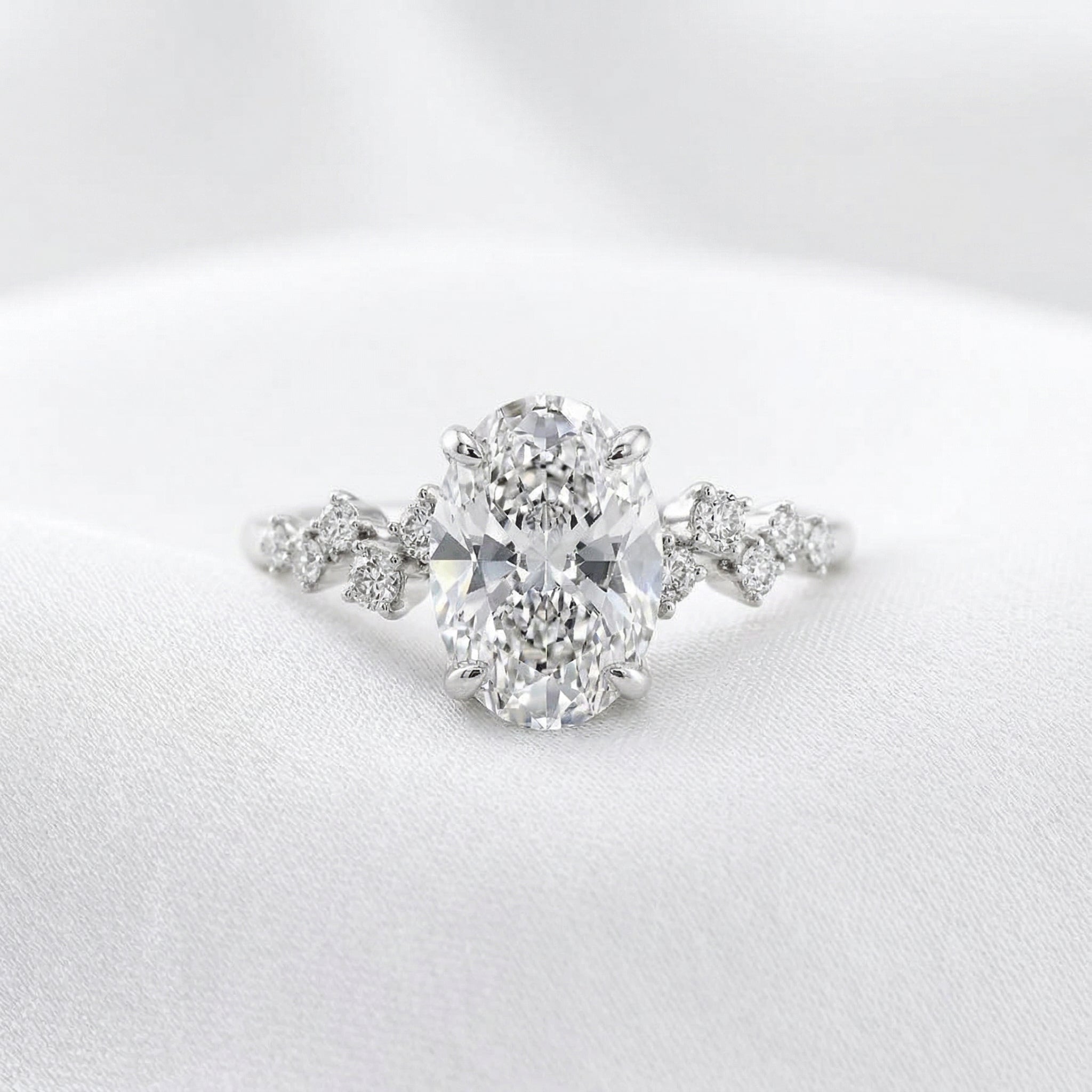 2 CT Round Halo & Pave Lab Grown Diamond Engagement Ring