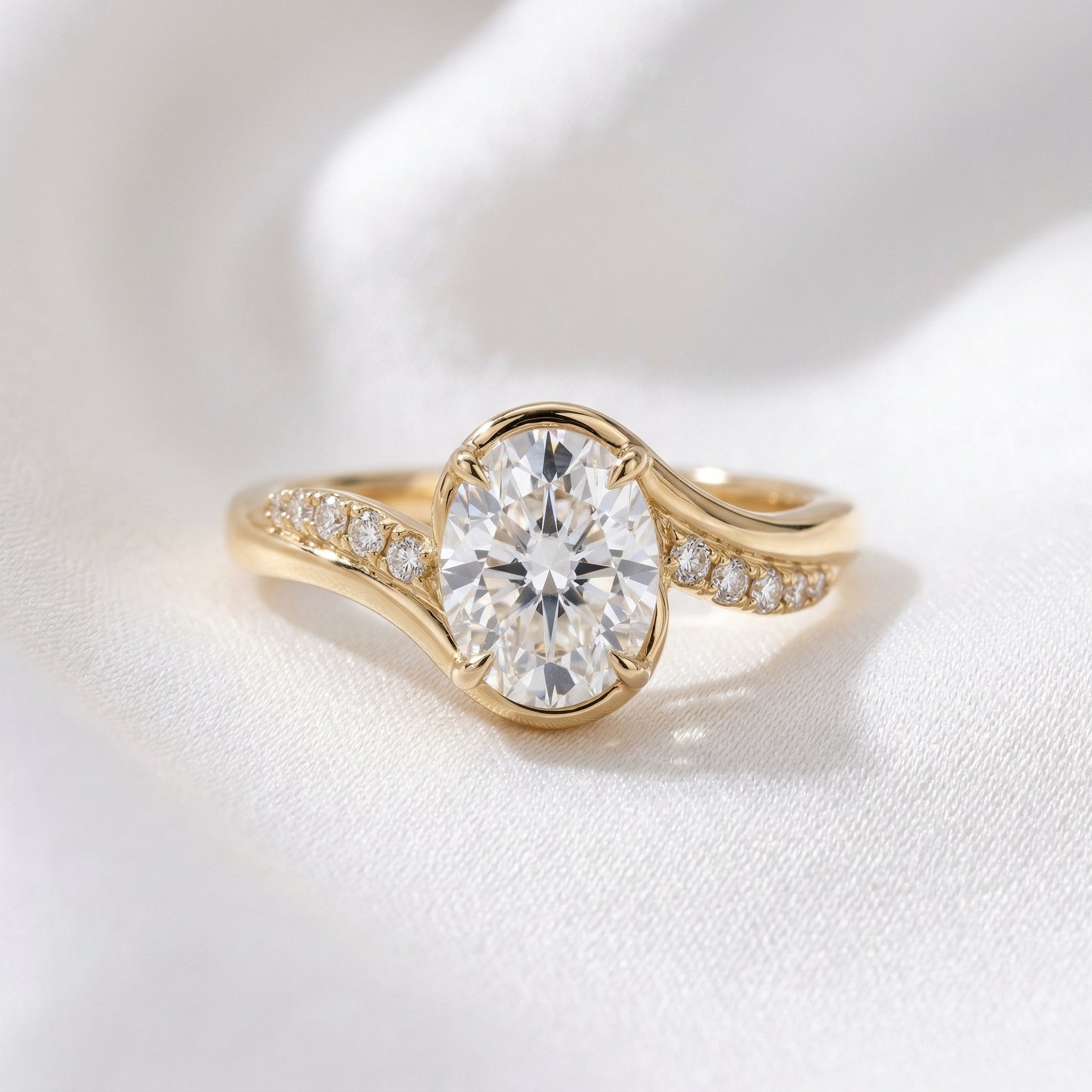 2 CT Round Halo & Pave Lab Grown Diamond Engagement Ring