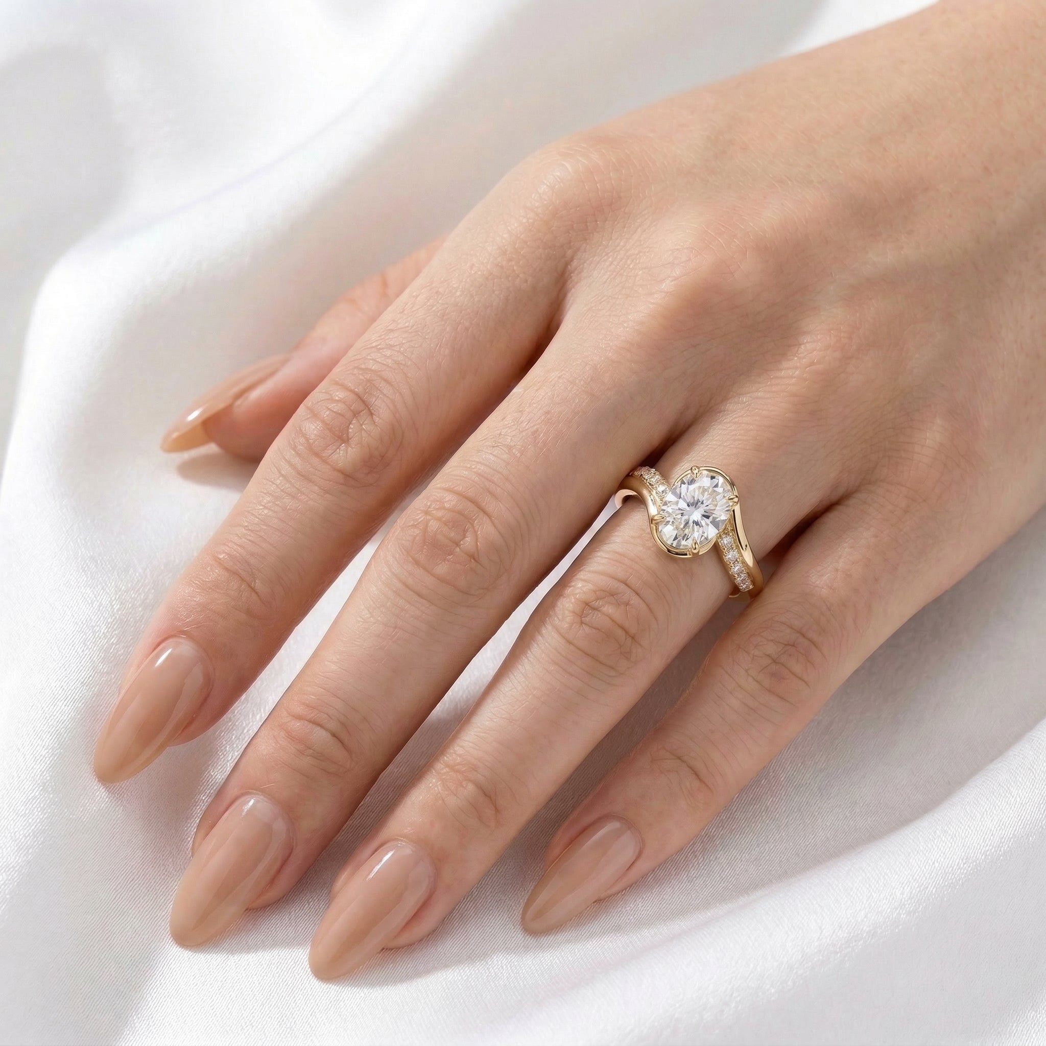 2 CT Round Halo & Pave Lab Grown Diamond Engagement Ring
