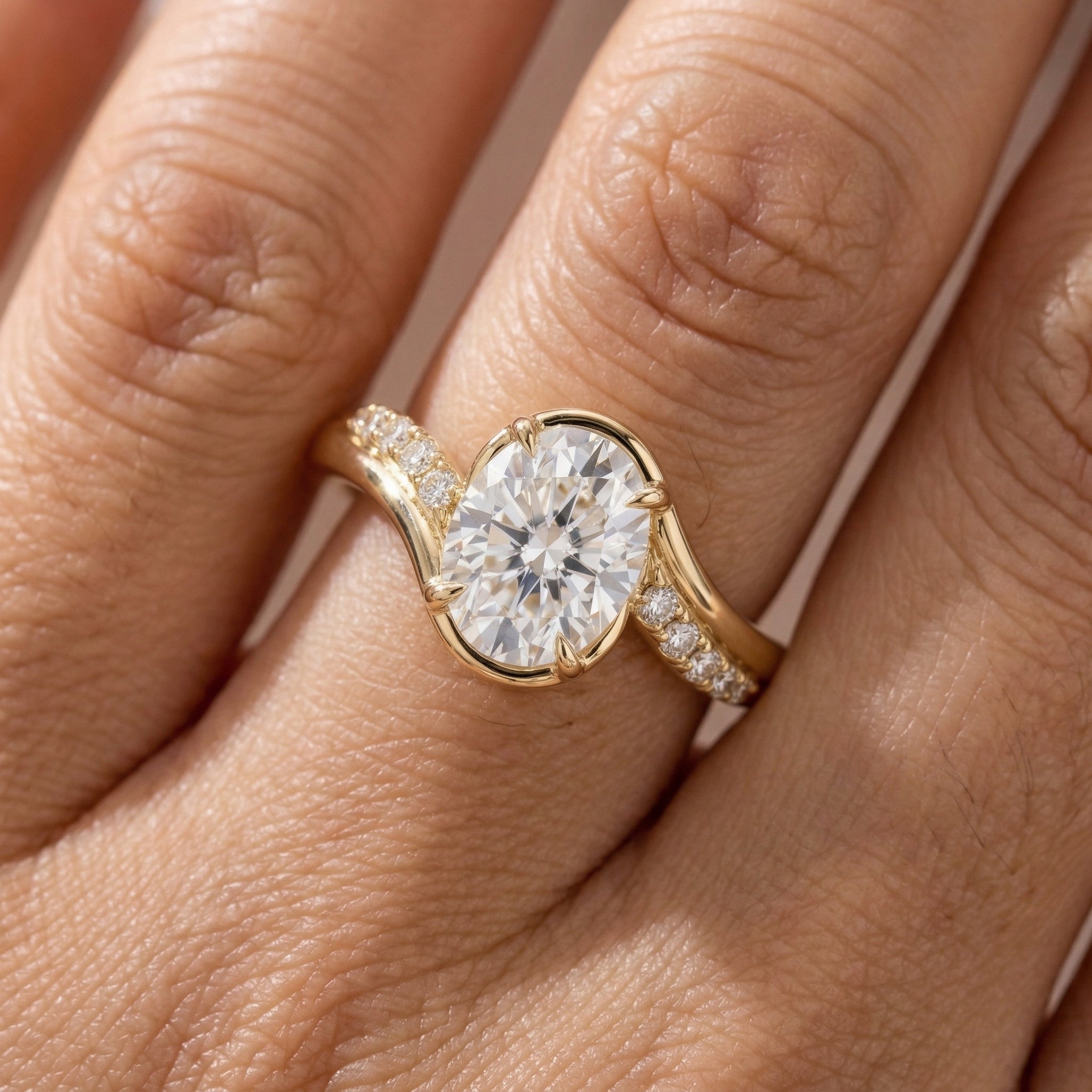 2 CT Round Halo & Pave Lab Grown Diamond Engagement Ring