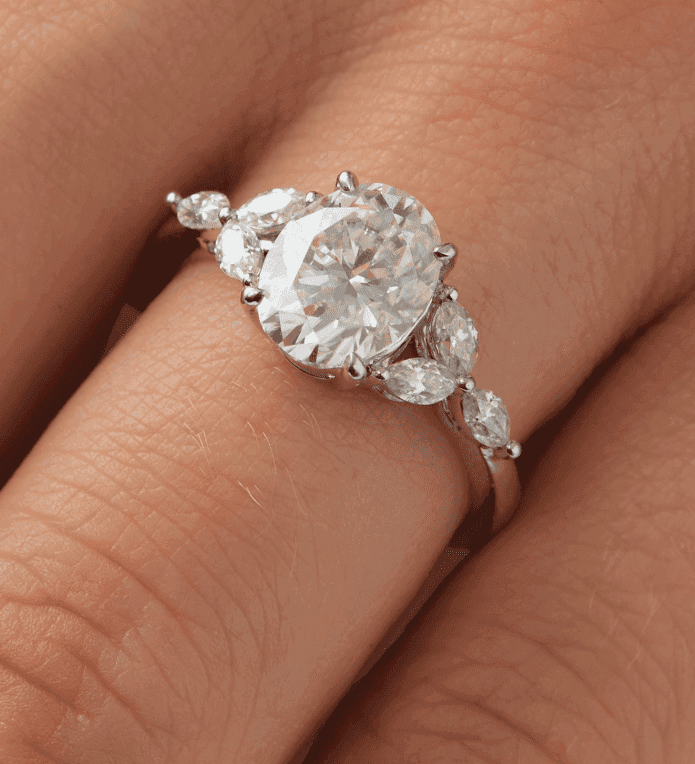2 CT Round Halo & Pave Lab Grown Diamond Engagement Ring
