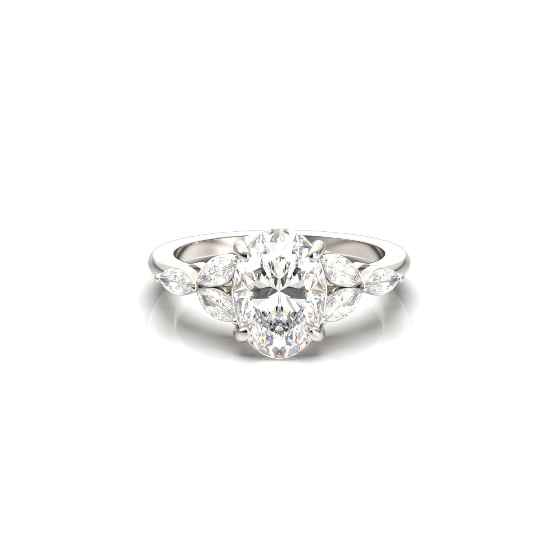 2 CT Round Halo & Pave Lab Grown Diamond Engagement Ring