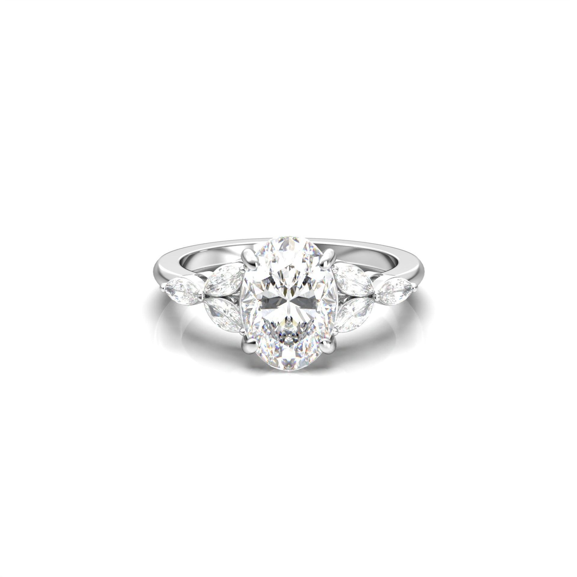 2 CT Round Halo & Pave Lab Grown Diamond Engagement Ring