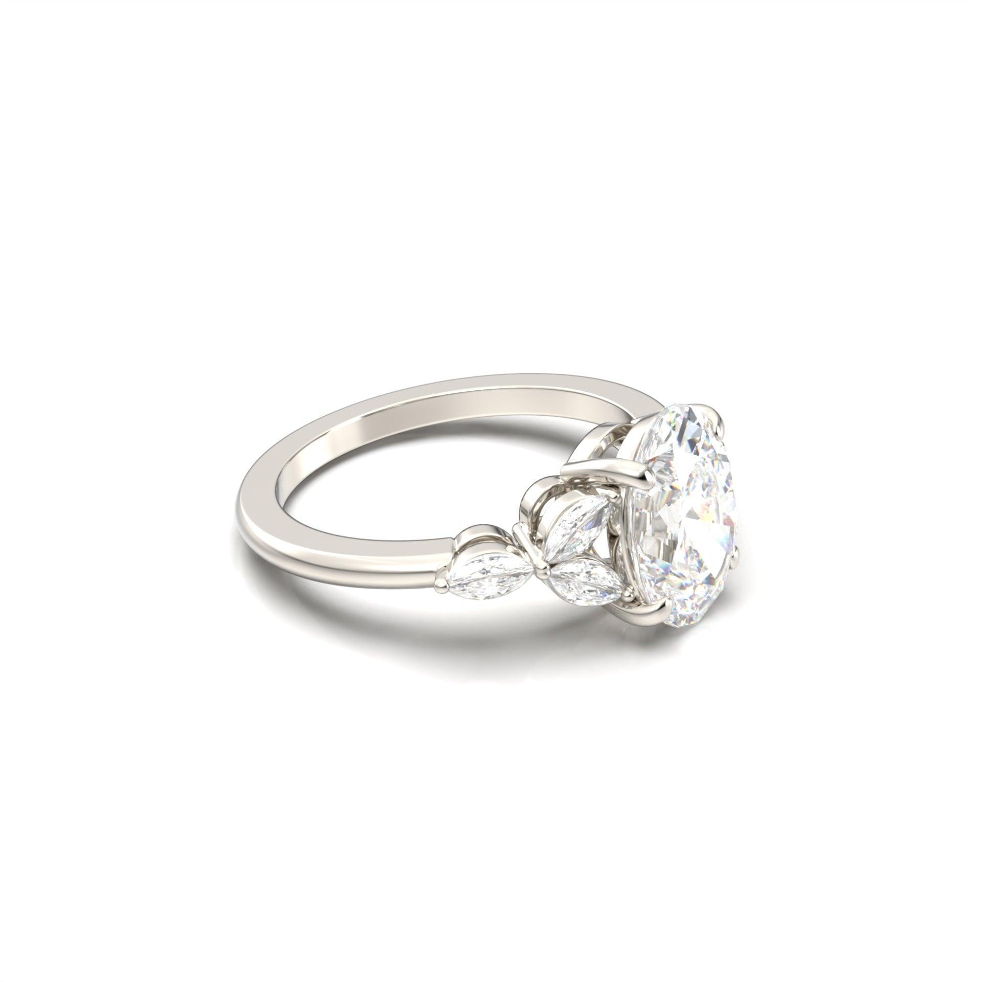 2 CT Round Halo & Pave Lab Grown Diamond Engagement Ring